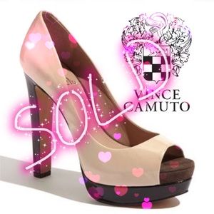 ✨Vince Camuto✨5” platform pumps black and nude 8.5